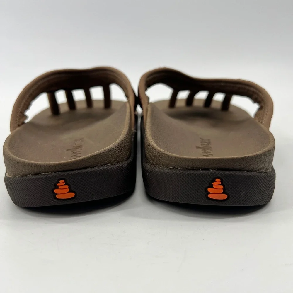 Wellrox Grasp Sandals Womens 8 Brown Yoga Wellness Leather Toe Separator Cloud